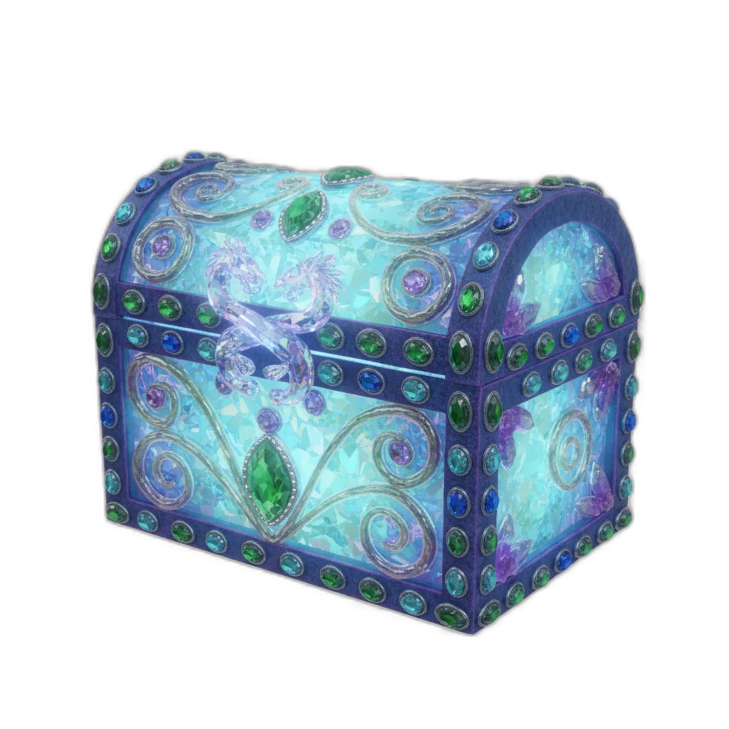 Generated enchanted chest frame: glowing